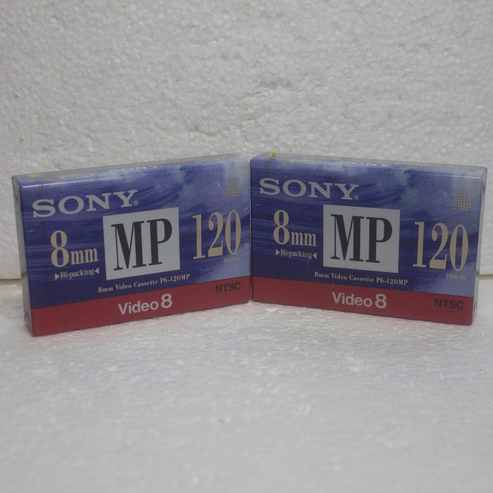 Lot of 2 New in Package Sony 8mm Video Cassette Tape 120 Minutes